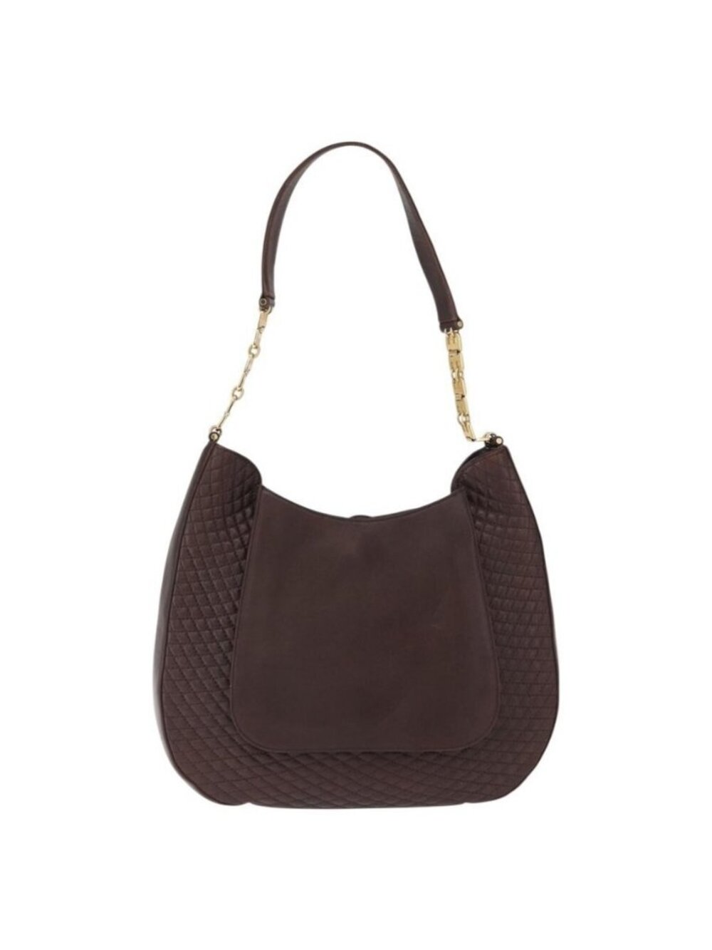 Authentic BALLY Shoulder Bag Leather Brown Gold - Picture 9 of 16